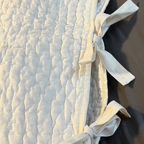 NEW! Pottery Barn Pick-Stitch Handcrafted Linen Cotton Euro Sham w/down insert - Picture 4 of 6